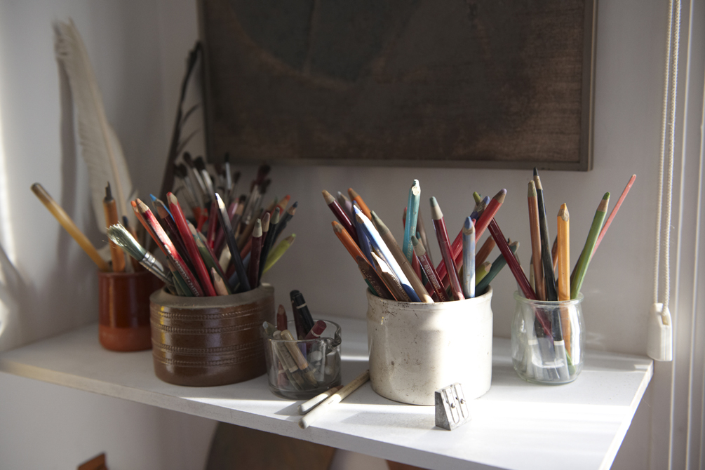 Jean Claude Courat, French artist, his work, studio, materials and apartment.
��Charlie Hopkinson 2010